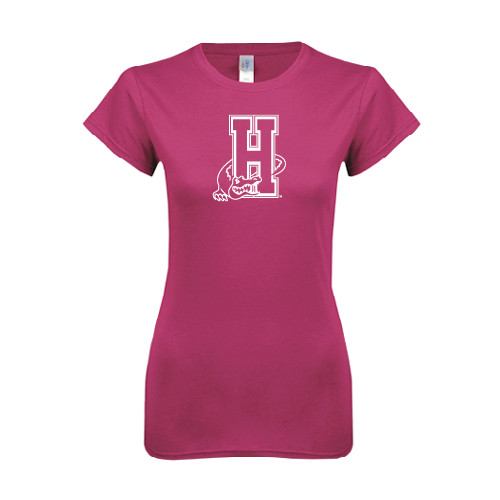 Community College Next Level Womens Fuchsia Boyfriend Tee-Hostos H w/Alligator