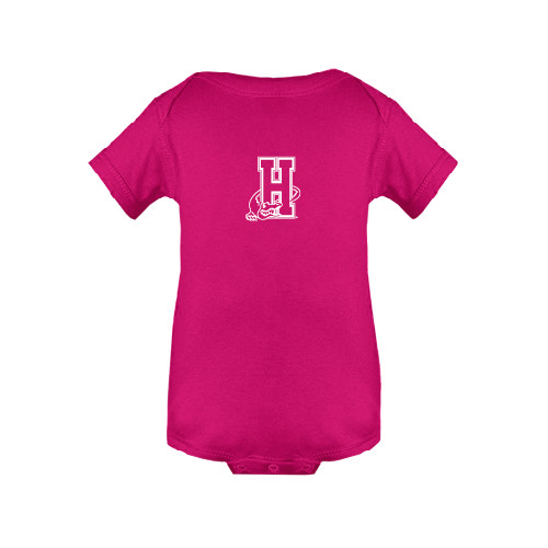 Community College Fuchsia Infant Onesie-Hostos H w/Alligator
