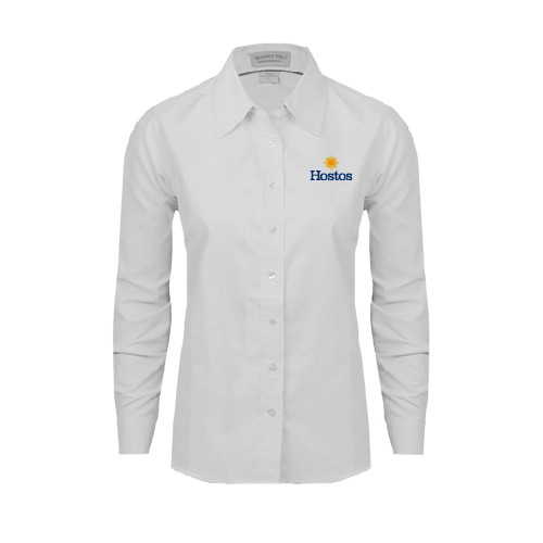 Community College Womens White Oxford Shirt-Hostos w/Sun