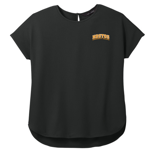 Community College Mercer + Mettle Womens Black Stretch Crepe Crew-Hostos Community College Arch