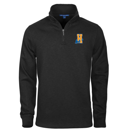 Community College Black Slub Fleece 1/4 Zip Pullover-Hostos H w/Alligator
