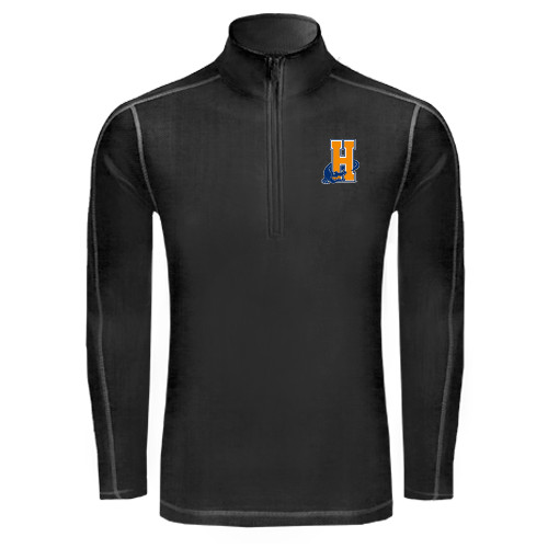 Community College Sport Tek Black Sport Wick Stretch 1/2 Zip Pullover-Hostos H w/Alligator