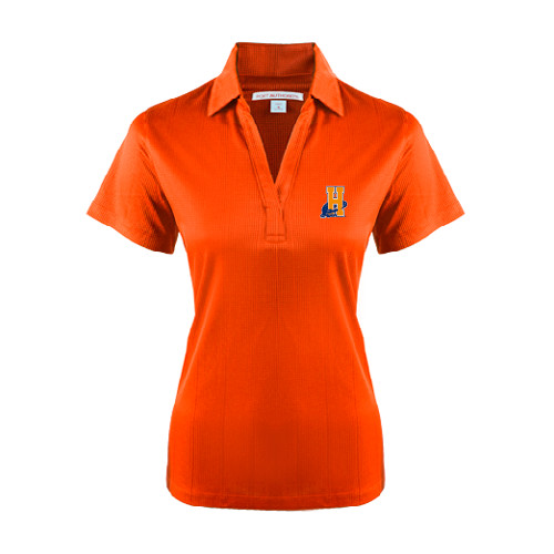 Community College Womens Orange Performance Fine Jacquard Polo-Hostos H w/Alligator