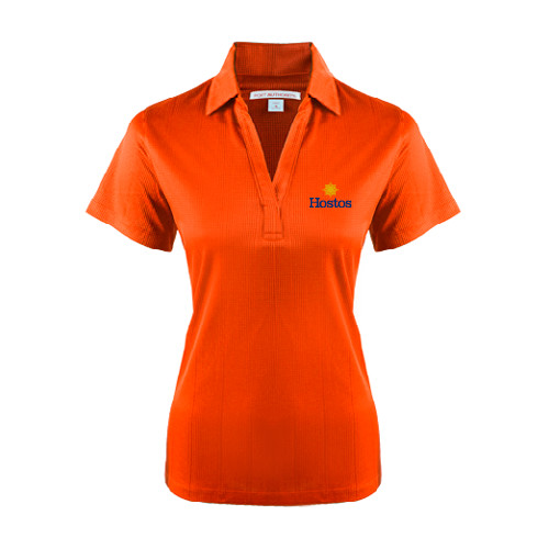 Community College Womens Orange Performance Fine Jacquard Polo-Hostos w/Sun