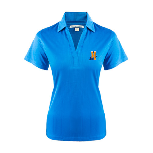 Community College Womens Light Blue Performance Fine Jacquard Polo-Hostos H w/Alligator
