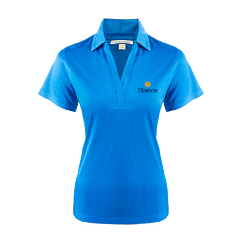 Community College Womens Light Blue Performance Fine Jacquard Polo-Hostos w/Sun