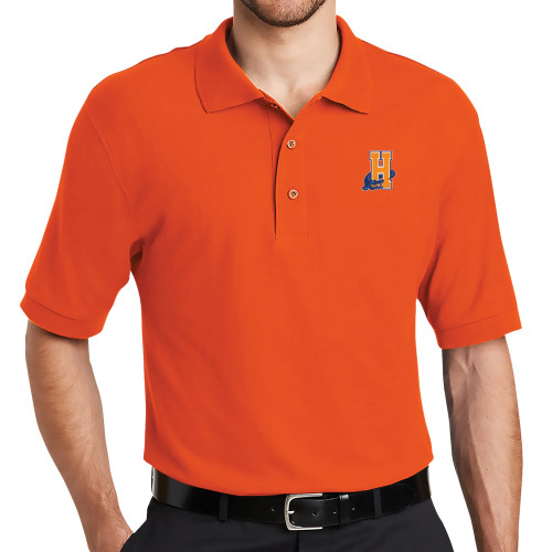 Community College Orange Silk Touch Polo-Hostos H w/Alligator