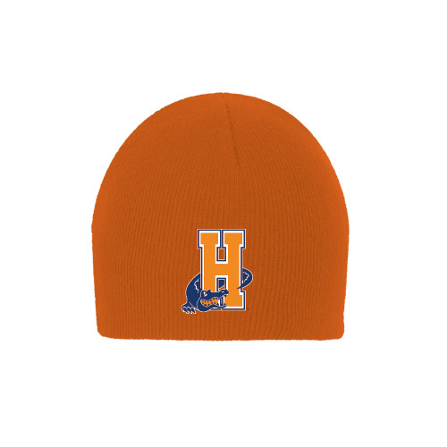 Community College Orange Knit Beanie-Hostos H w/Alligator