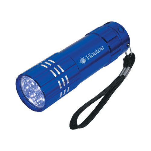 Community College Industrial Triple LED Blue Flashlight-Hostos w/Sun Flat Engraved