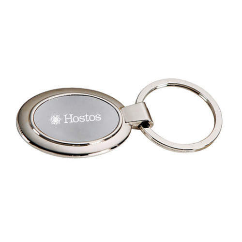 Community College Dual Tone Mirrored Oval Key Holder-Hostos w/Sun Flat Engraved