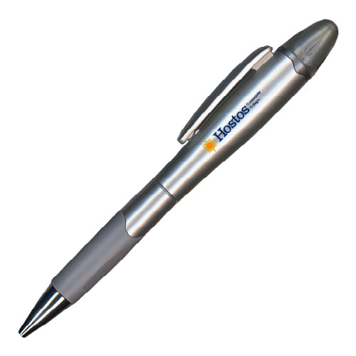 Community College Silver/Silver Blossom Pen/Highlighter-Hostos Community College w/Sun Flat