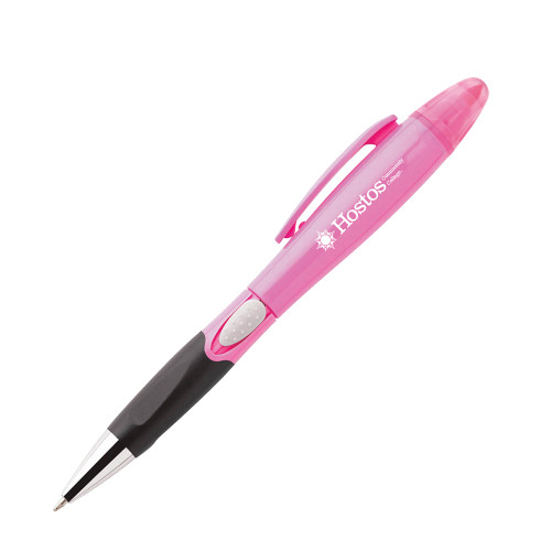 Community College Champion Pink Ballpoint Highlighter Pen-Hostos Community College w/Sun Flat