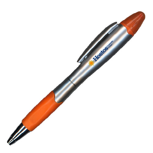 Community College Silver/Orange Blossom Pen/Highlighter-Hostos Community College w/Sun Flat