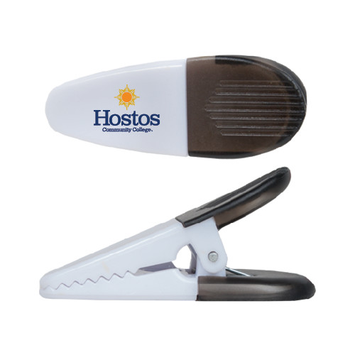 Community College White Crocodile Clip/Magnet-Hostos Community College w/Sun Stacked
