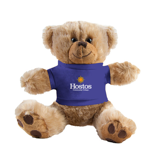 Community College Plush Big Paw 8 1/2 inch Brown Bear w/Royal Shirt-Hostos Community College w/Sun