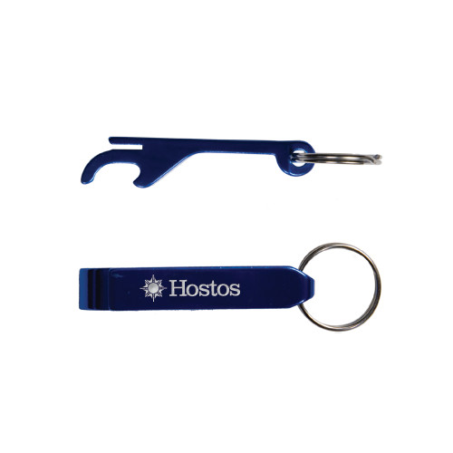 Community College Aluminum Blue Bottle Opener-Hostos w/Sun Flat Engraved