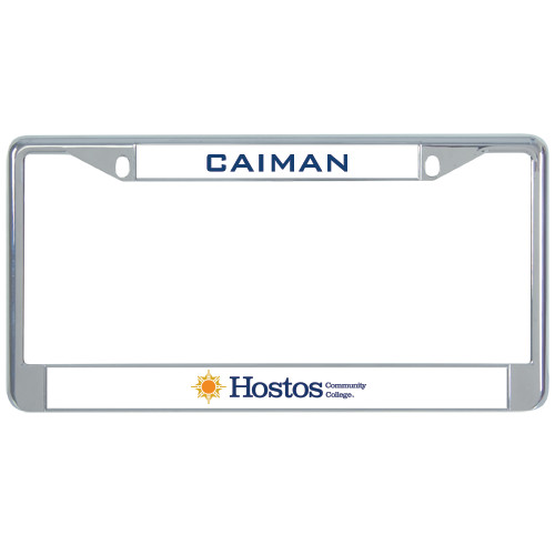 Community College Metal License Plate Frame in Chrome-Caiman