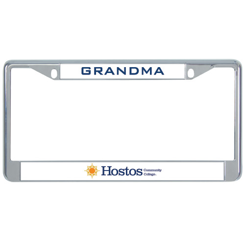 Community College Metal License Plate Frame in Chrome-Grandma