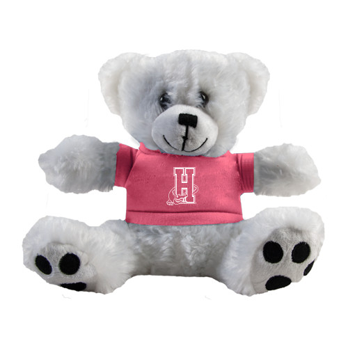 Community College Plush Big Paw 8 1/2 inch White Bear w/Pink Shirt-Hostos H w/Alligator