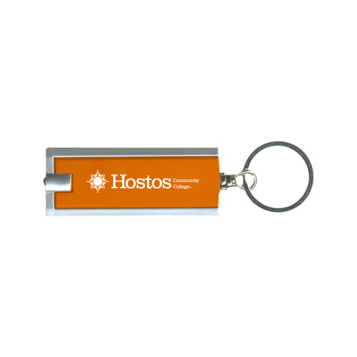 Community College Turbo Orange Flashlight Key Holder-Hostos Community College w/Sun Flat