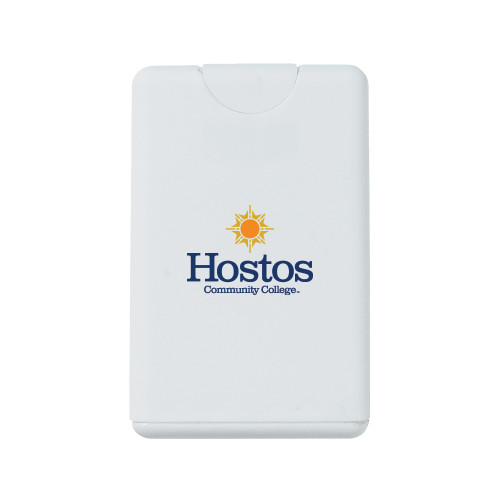 White .66 oz Card Shape Hand Sanitizer-Hostos Community College w/Sun Stacked