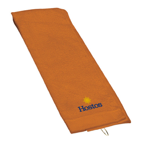 Orange Golf Towel-Hostos w/Sun