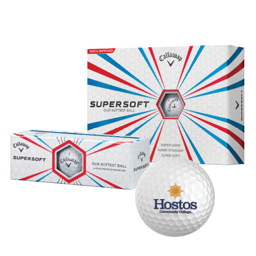 Community College Callaway Supersoft Golf Balls 12/pkg-Hostos Community College w/Sun Stacked