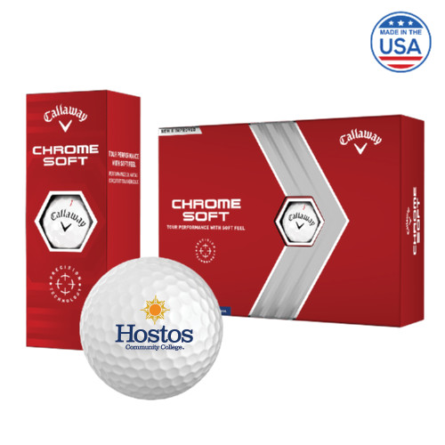 Community College Callaway Chrome Soft Golf Balls 12/pkg-Hostos Community College w/Sun Stacked