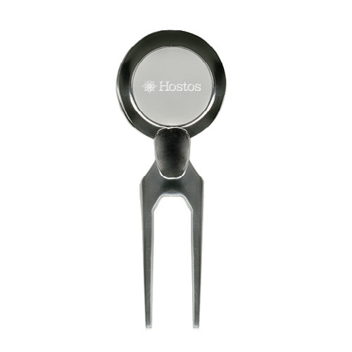 Community College Silver Divot Tool/Ball Marker-Hostos w/Sun Flat Engraved