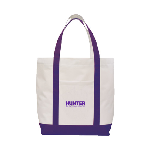 Contender White/Purple Canvas Tote-Official Logo