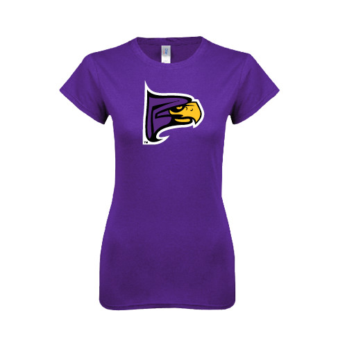 Next Level Womens Purple Boyfriend Tee-Hawk Head