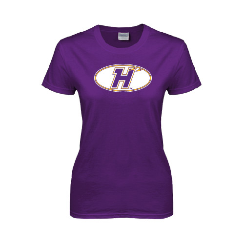 Womens Purple Short Sleeve Tee-H Mark
