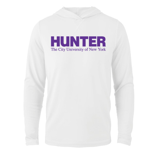 White Long Sleeve Hooded Tee-Official Logo