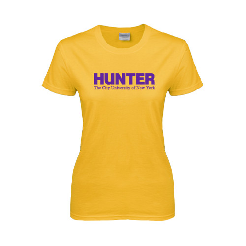 Womens Gold Short Sleeve Tee-Official Logo