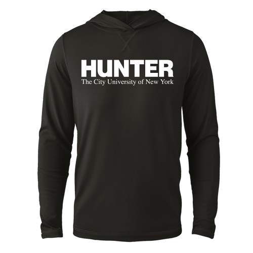 Black Long Sleeve Hooded Tee-Official Logo