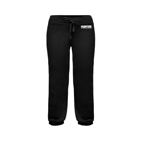 ENZA Womens Black Banded Fleece Capri-Official Logo