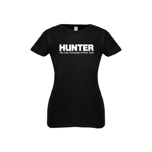 Next Level Girls Black Fashion Fit T Shirt-Official Logo