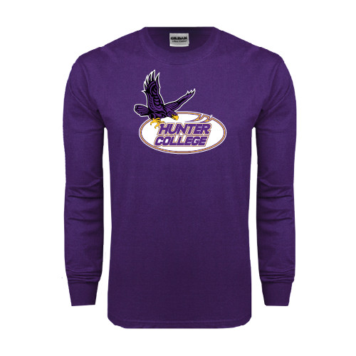 Purple Long Sleeve T Shirt-Hunter College
