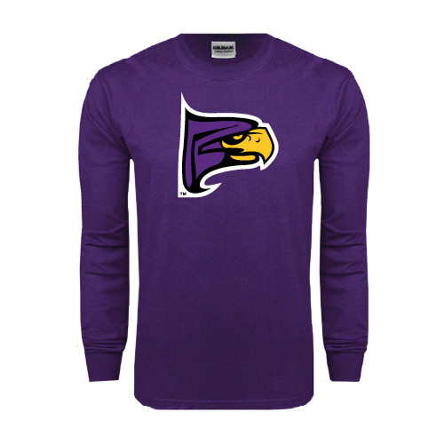 Purple Long Sleeve T Shirt-Hawk Head