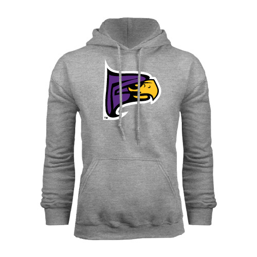 Grey Fleece Hoodie-Hawk Head