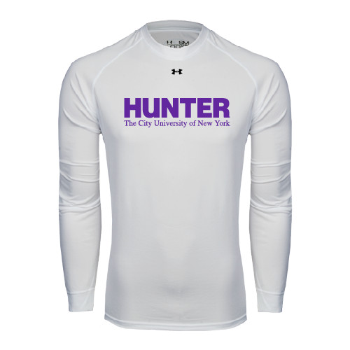 Under Armour White Long Sleeve Tech Tee-Official Logo