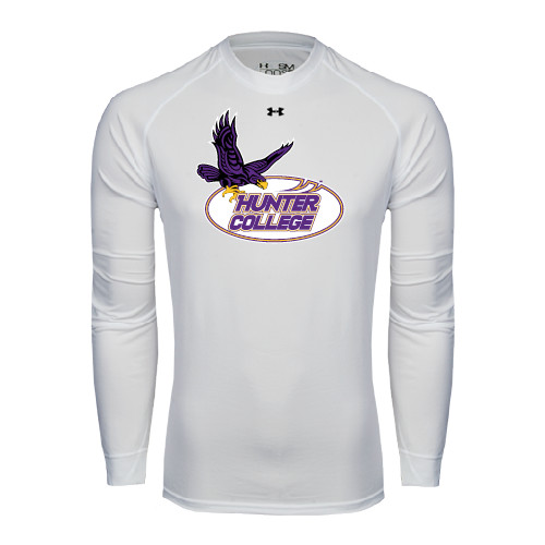 Under Armour White Long Sleeve Tech Tee-Hunter College