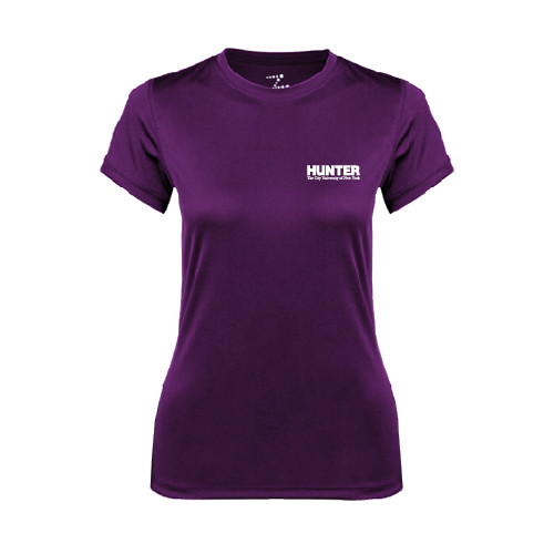 Womens Purple Performance Tee-Official Logo