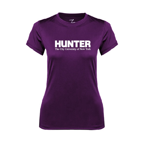 Womens Purple Performance Tee-Official Logo