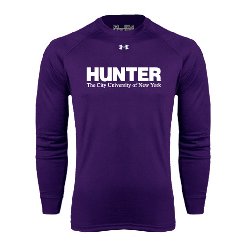 Under Armour Purple Long Sleeve Tech Tee-Official Logo