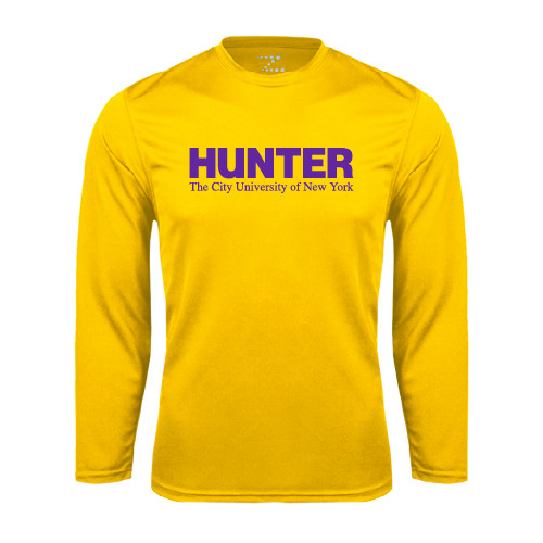 Gold Performance Long Sleeve Shirt-Official Logo