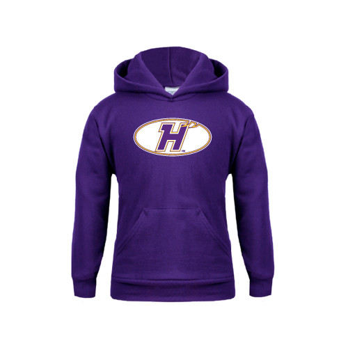 Youth Purple Fleece Hoodie-H Mark