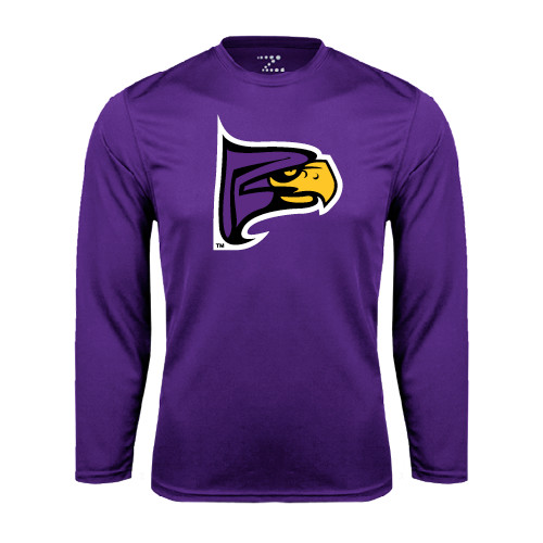 Purple Performance Long Sleeve Shirt-Hawk Head