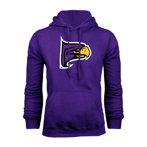 Purple Fleece Hoodie-Hawk Head