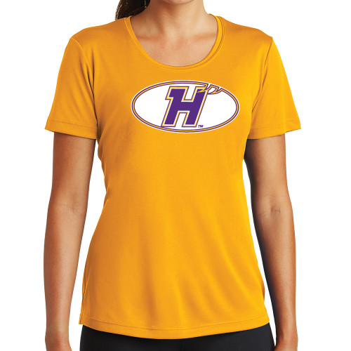 Womens Gold Performance Short Sleeve Tee-H Mark